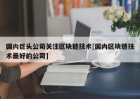 国内巨头公司关注区块链技术[国内区块链技术最好的公司]